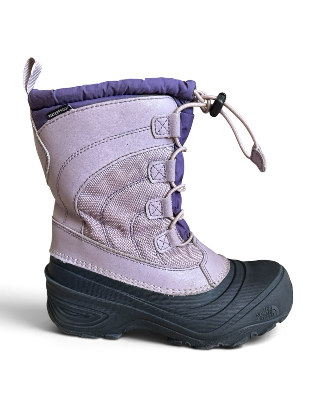 The North Face Kids Waterproof Insulated Snow Boots Black Purple Girls Size 3